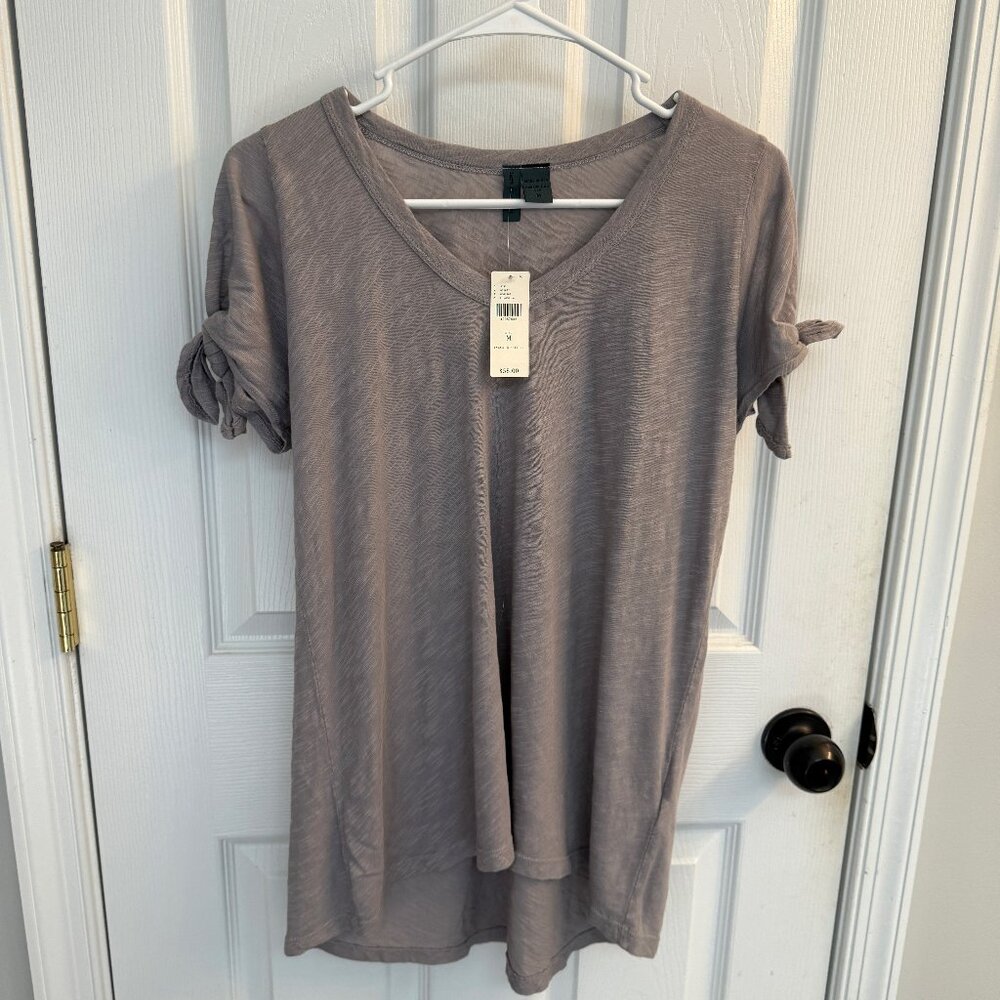 Left of Centre for Anthropologie Tie-Shoulder T-Shirt – Mauve – NWT $58 - Medium
